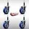 Service Caster 4'' SS Blue Poly Wheel Swivel 3/4'' Expanding Stem Caster Set, 4PK SCC-SSEX20S414-PPUB-BLUE-34-4 - alternate 2